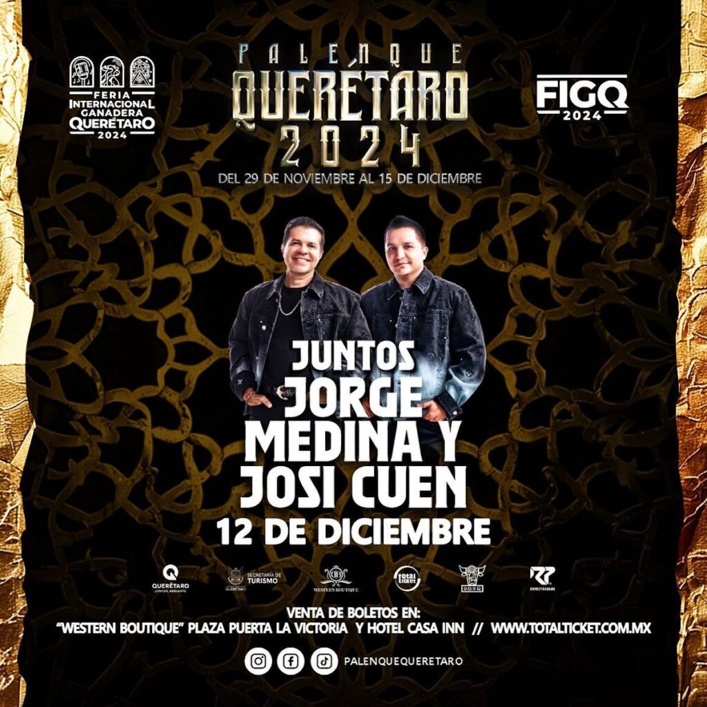 foto para nota de jorge medina y josi cuen en la feria de querétaro 2024