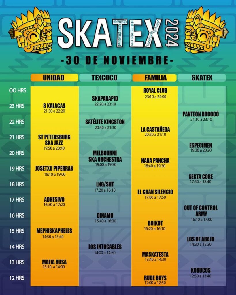 foto para nota de los  horarios del Skatex 2024