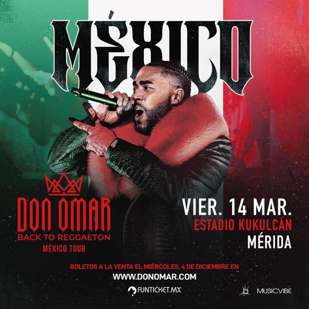 foto para nota de los boletos para Don Omar en Mérida, Yucatán, 2025 y los precios Funticket