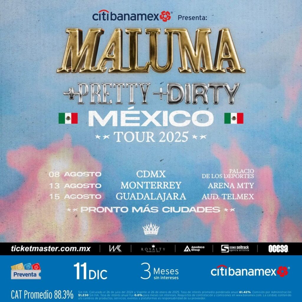 foto para nota de los boletos de maluma en México 2025