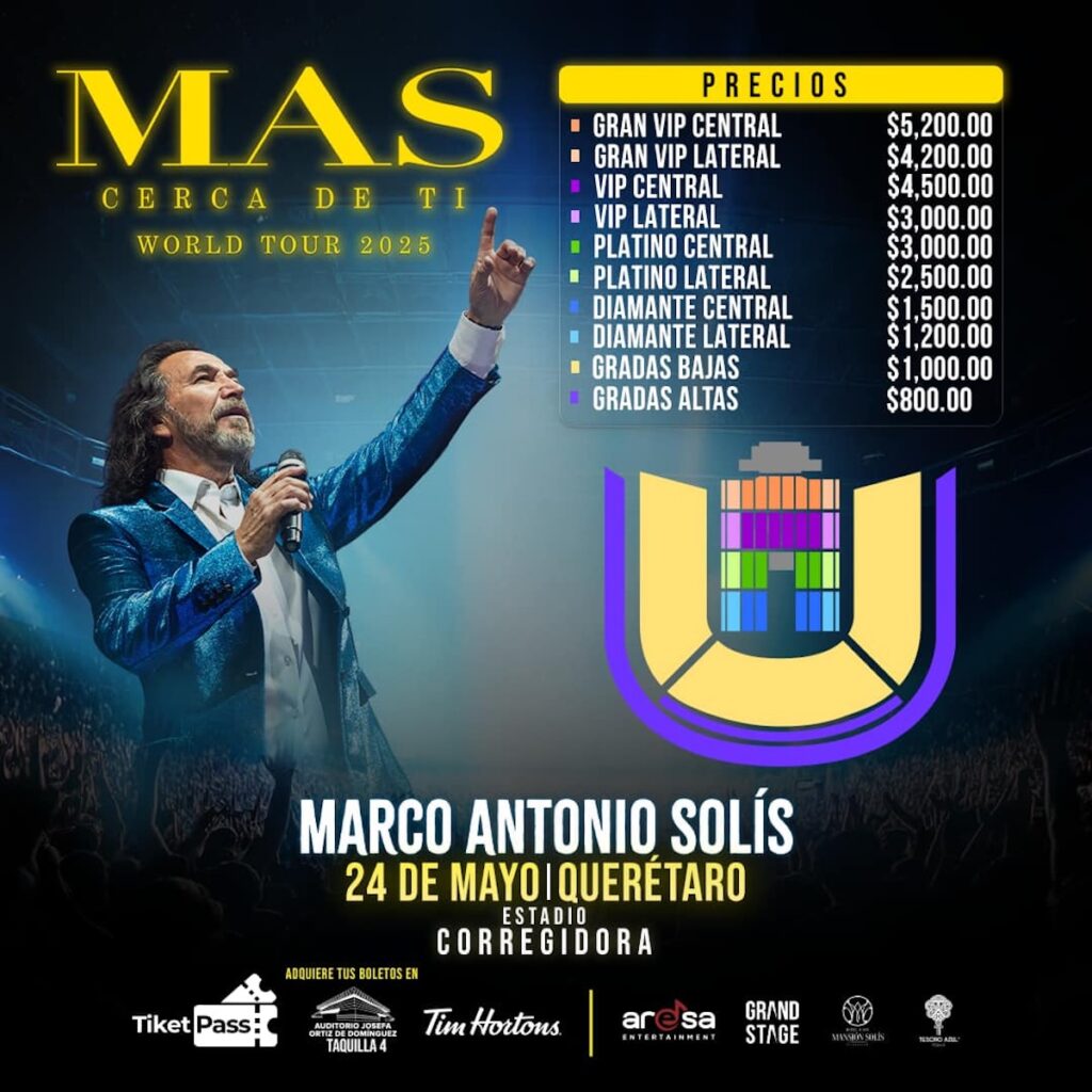 foto para nota de los precios de los boletos para Marco Antonio Solís en Querétaro 2025