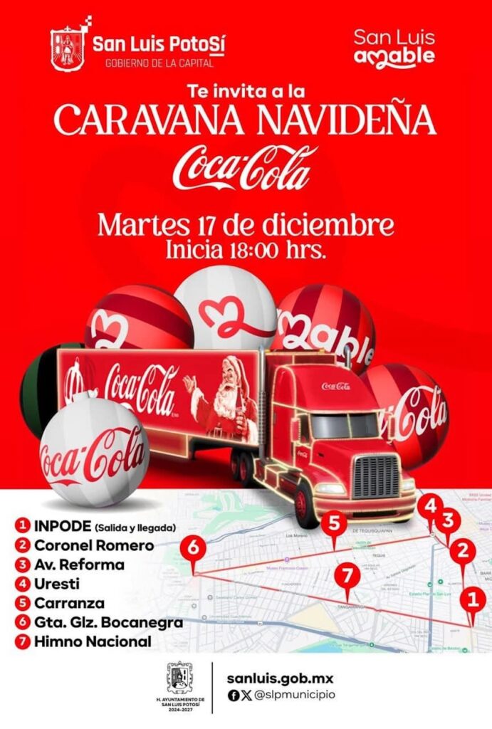 foto para nota de la caravana coca cola en slp 2024 