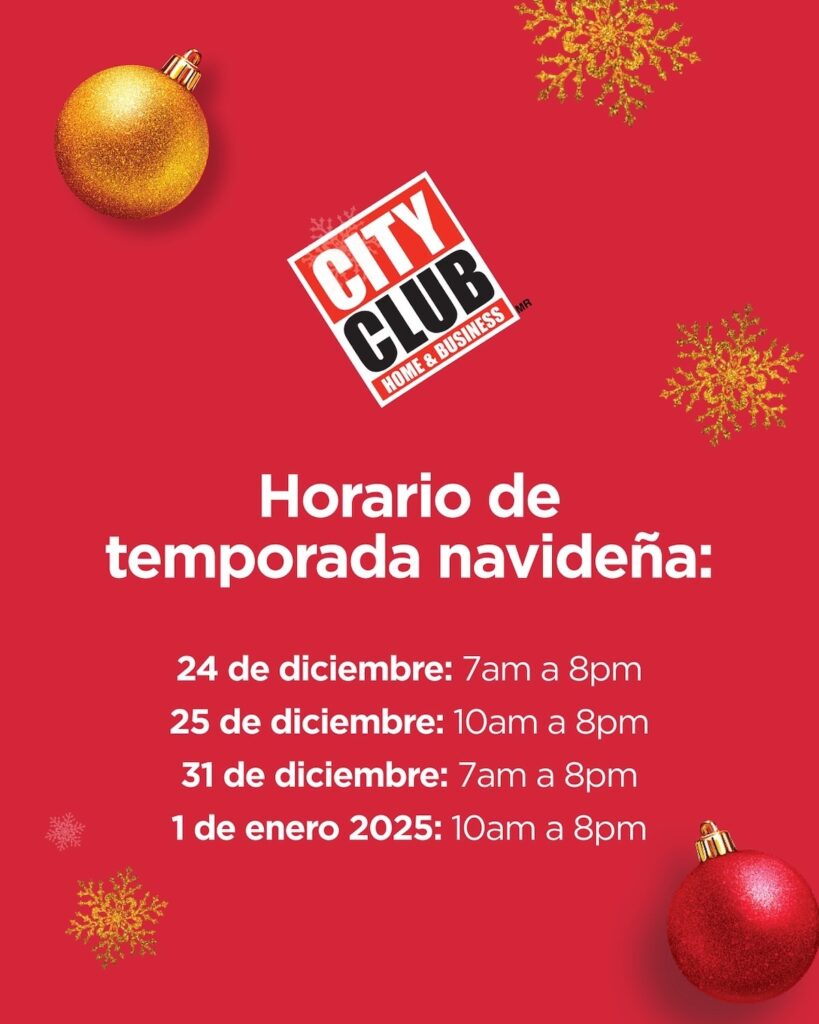 City Club: horario de mañana 24 y 25 de diciembre 2024