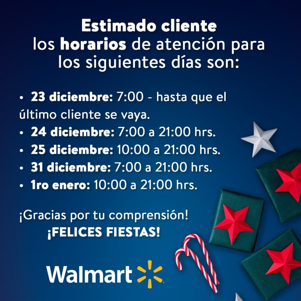 Walmart: horario de mañana 31 de diciembre