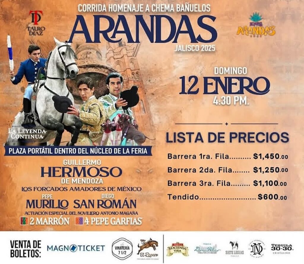 Boletos Feria Arandas 2025: precios entradas generales y Palenque