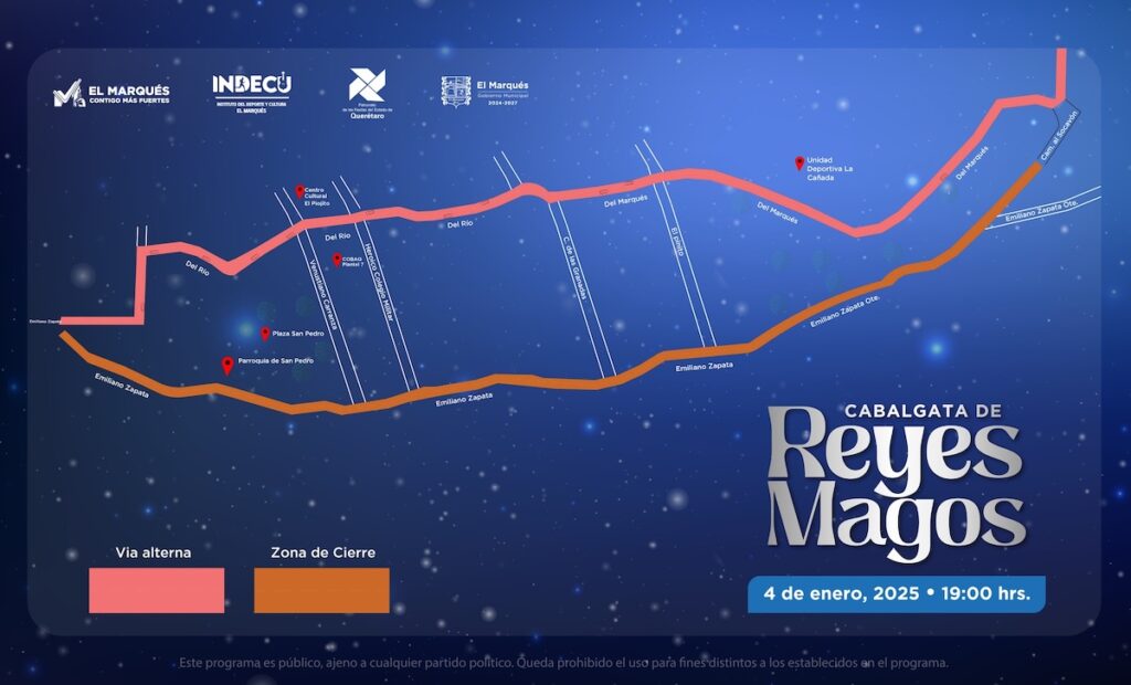 Cabalgata de Reyes Magos El Marqués, Querétaro, 2025: horario, ruta y calles cerradas