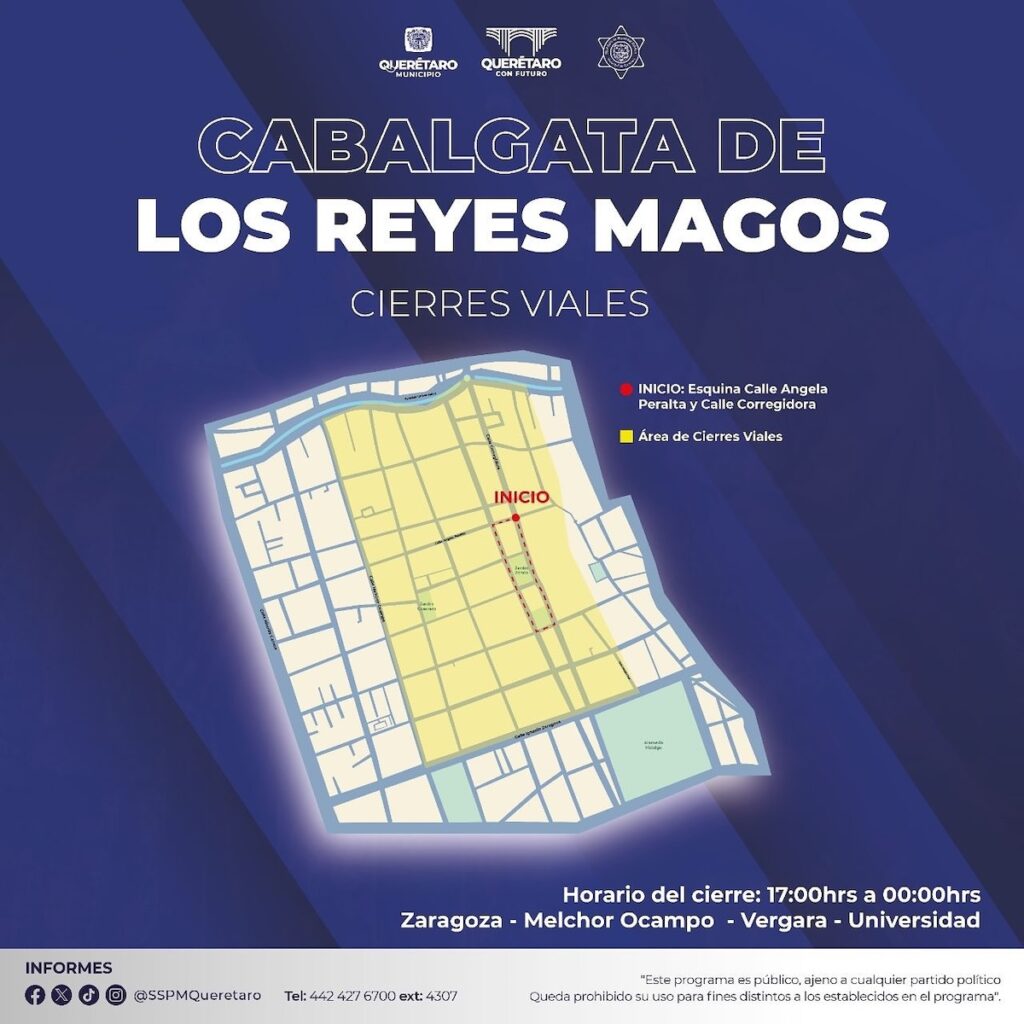 Cabalgata de Reyes Magos Querétaro 2025: horario, ruta y calles cerradas