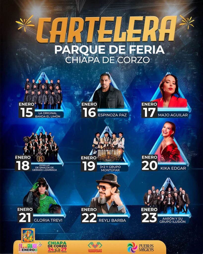 Fiesta Grande de Chiapa de Corzo 2025: cartelera de artistas, programa y fechas